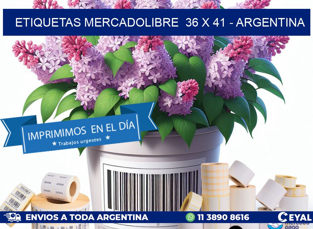 ETIQUETAS MERCADOLIBRE  36 x 41 - ARGENTINA