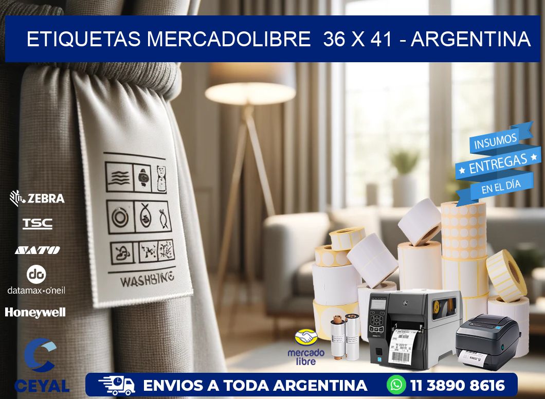 ETIQUETAS MERCADOLIBRE  36 x 41 - ARGENTINA