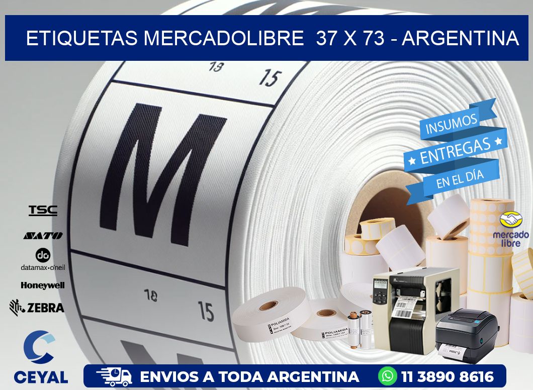 ETIQUETAS MERCADOLIBRE  37 x 73 - ARGENTINA