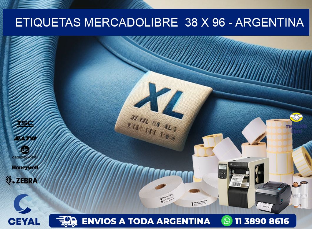 ETIQUETAS MERCADOLIBRE  38 x 96 - ARGENTINA