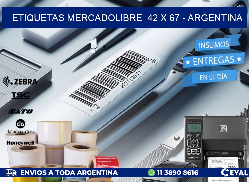 ETIQUETAS MERCADOLIBRE  42 x 67 - ARGENTINA