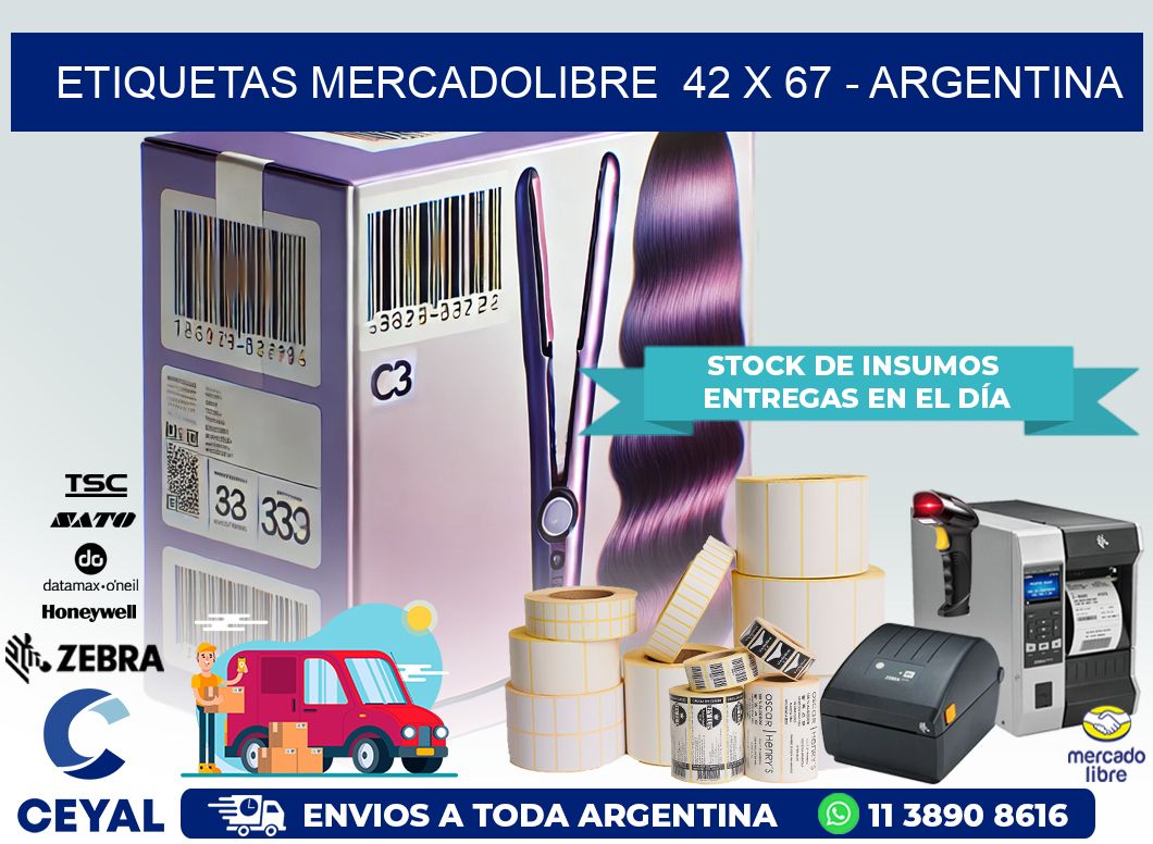 ETIQUETAS MERCADOLIBRE  42 x 67 – ARGENTINA