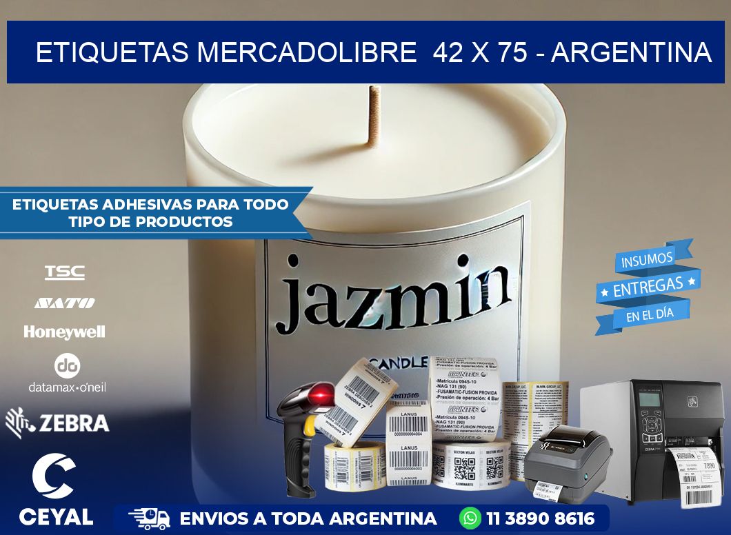ETIQUETAS MERCADOLIBRE  42 x 75 – ARGENTINA