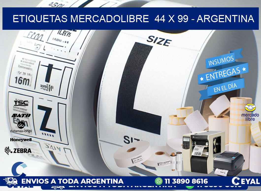 ETIQUETAS MERCADOLIBRE  44 x 99 - ARGENTINA