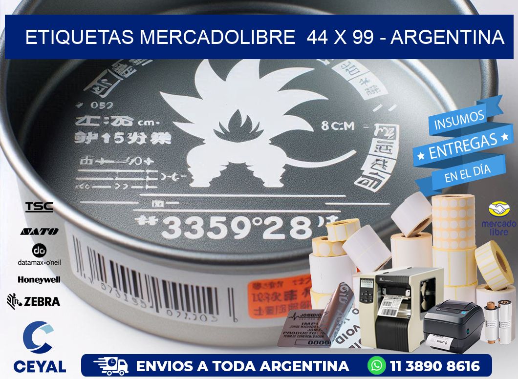 ETIQUETAS MERCADOLIBRE  44 x 99 - ARGENTINA