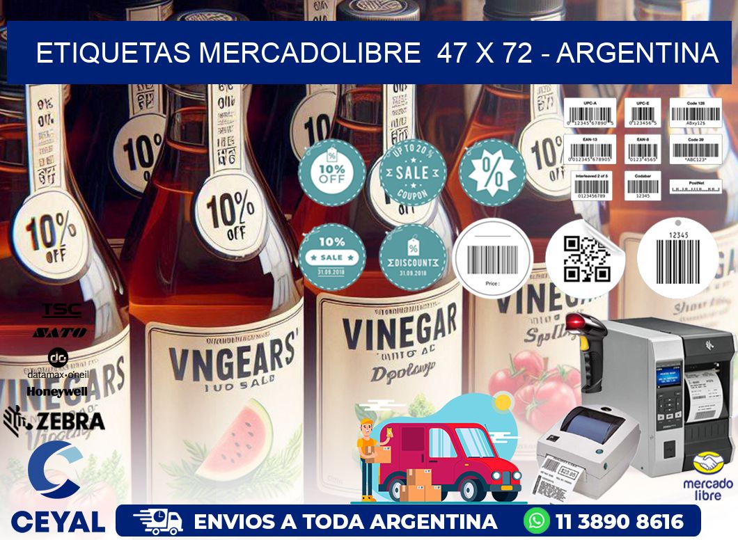 ETIQUETAS MERCADOLIBRE  47 x 72 - ARGENTINA