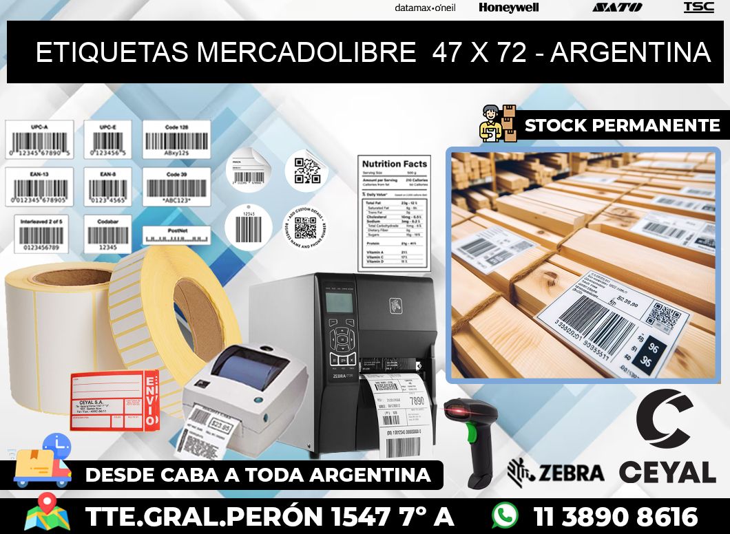 ETIQUETAS MERCADOLIBRE  47 x 72 – ARGENTINA