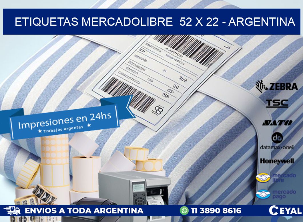 ETIQUETAS MERCADOLIBRE  52 x 22 - ARGENTINA