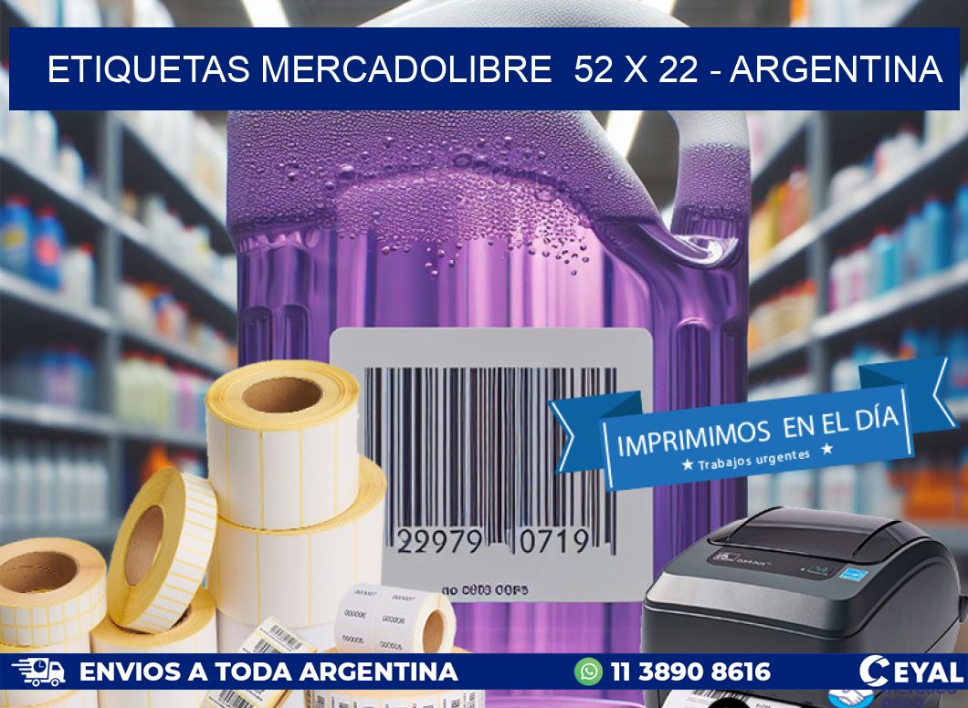 ETIQUETAS MERCADOLIBRE  52 x 22 - ARGENTINA