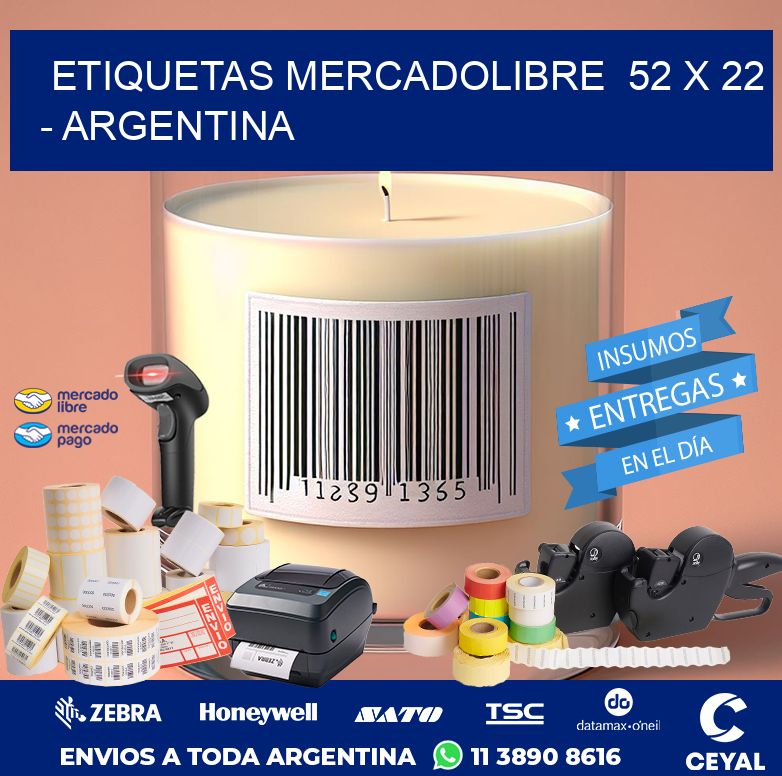 ETIQUETAS MERCADOLIBRE  52 x 22 - ARGENTINA