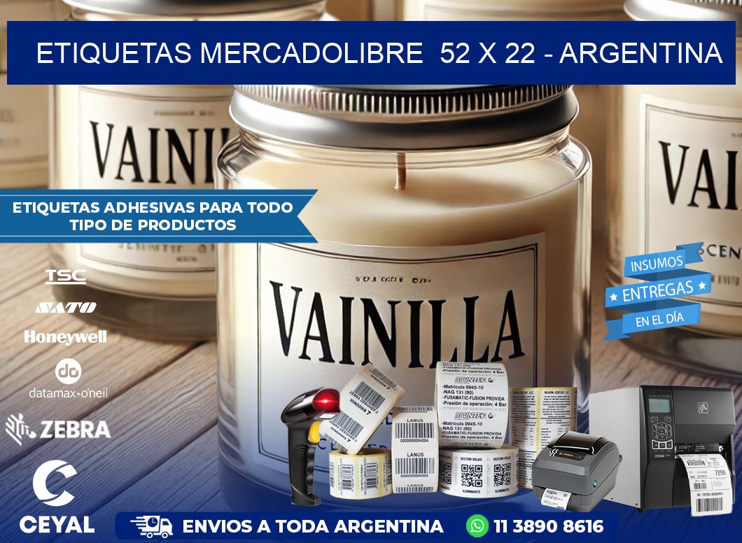 ETIQUETAS MERCADOLIBRE  52 x 22 – ARGENTINA