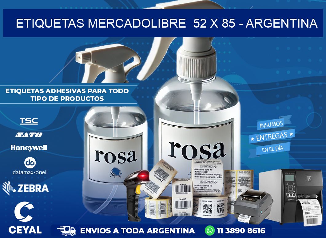 ETIQUETAS MERCADOLIBRE  52 x 85 – ARGENTINA