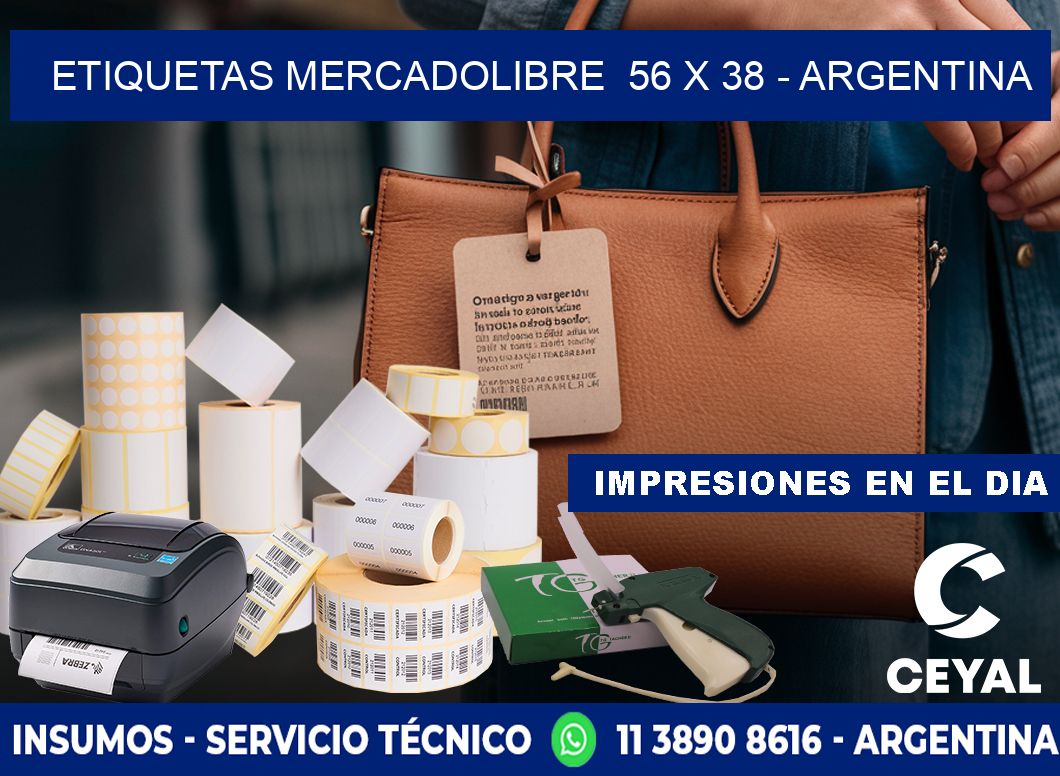 ETIQUETAS MERCADOLIBRE  56 x 38 - ARGENTINA