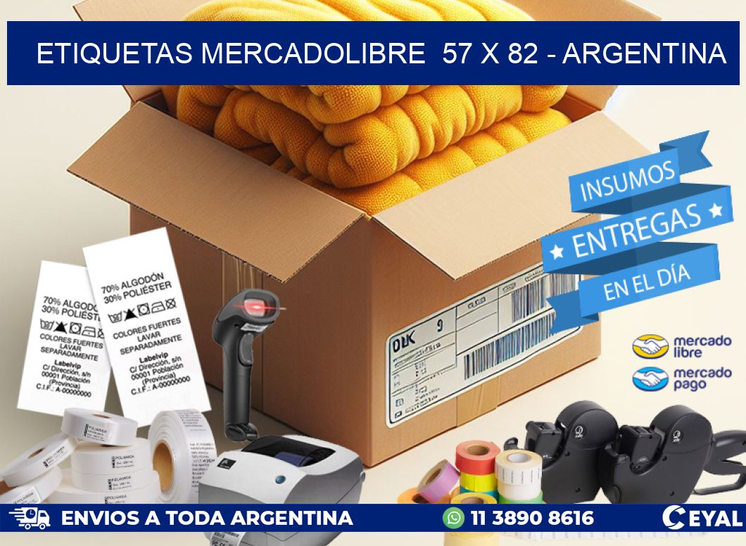 ETIQUETAS MERCADOLIBRE  57 x 82 – ARGENTINA