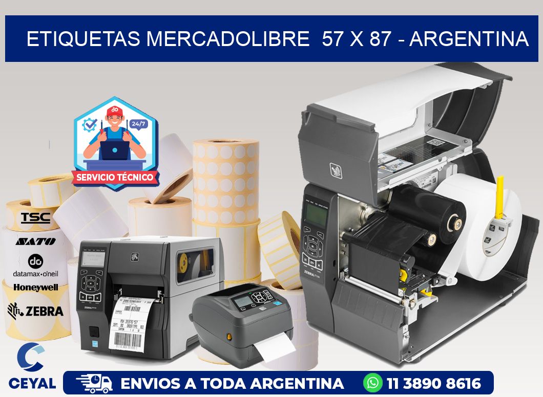 ETIQUETAS MERCADOLIBRE  57 x 87 - ARGENTINA