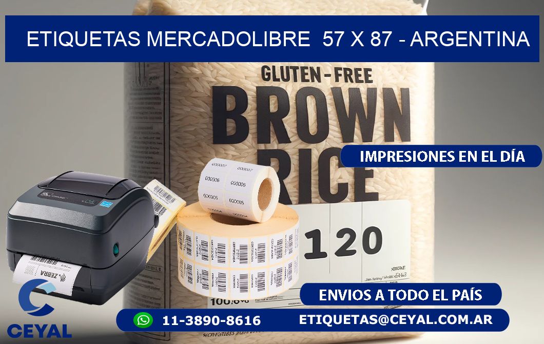 ETIQUETAS MERCADOLIBRE  57 x 87 - ARGENTINA