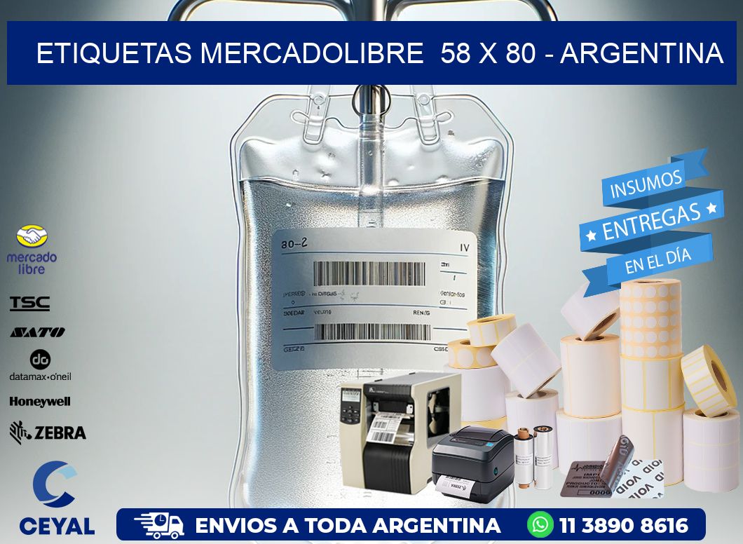 ETIQUETAS MERCADOLIBRE  58 x 80 – ARGENTINA