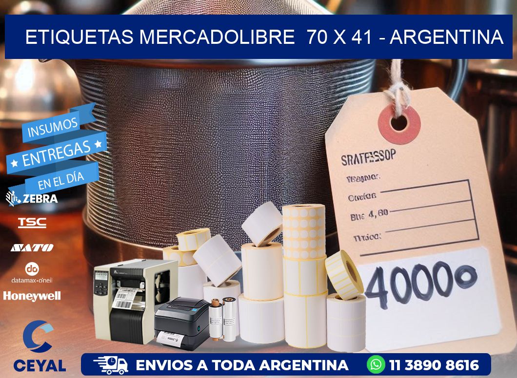 ETIQUETAS MERCADOLIBRE 70 x 41 - ARGENTINA