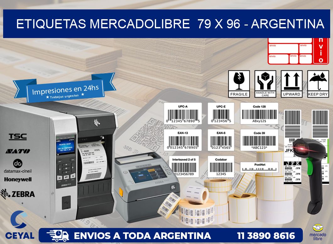 ETIQUETAS MERCADOLIBRE  79 x 96 - ARGENTINA