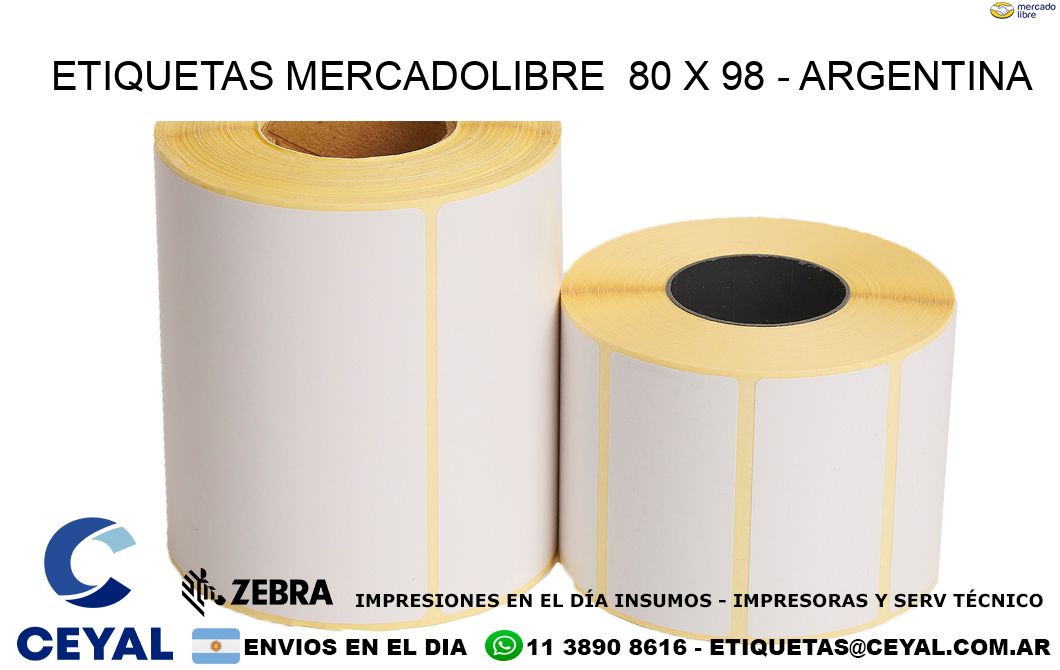 ETIQUETAS MERCADOLIBRE  80 x 98 - ARGENTINA