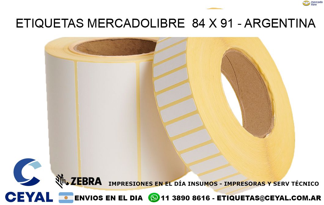 ETIQUETAS MERCADOLIBRE  84 x 91 - ARGENTINA