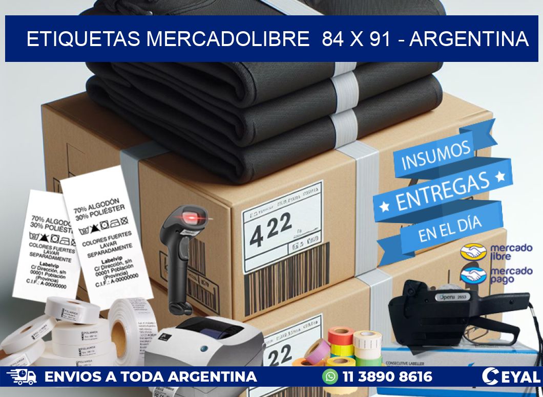 ETIQUETAS MERCADOLIBRE  84 x 91 – ARGENTINA