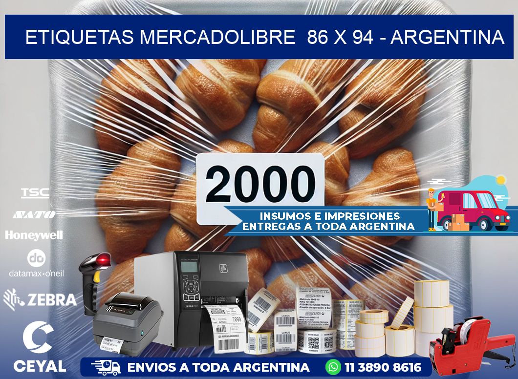 ETIQUETAS MERCADOLIBRE  86 x 94 - ARGENTINA