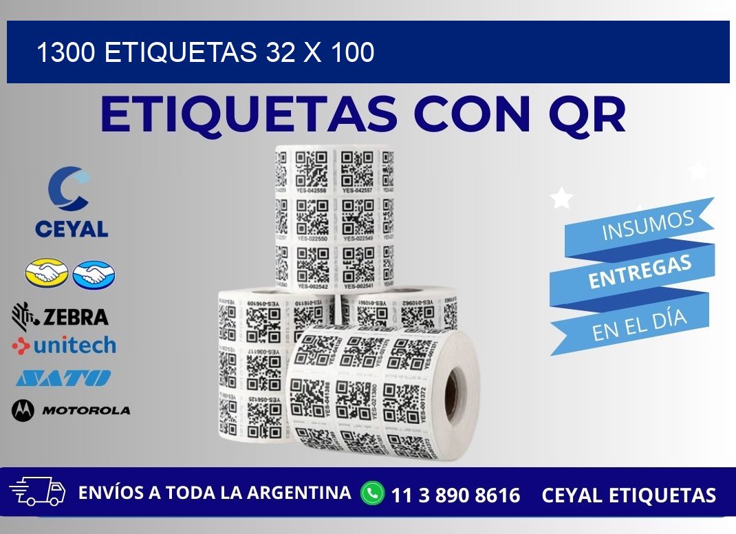 1300 ETIQUETAS 32 x 100