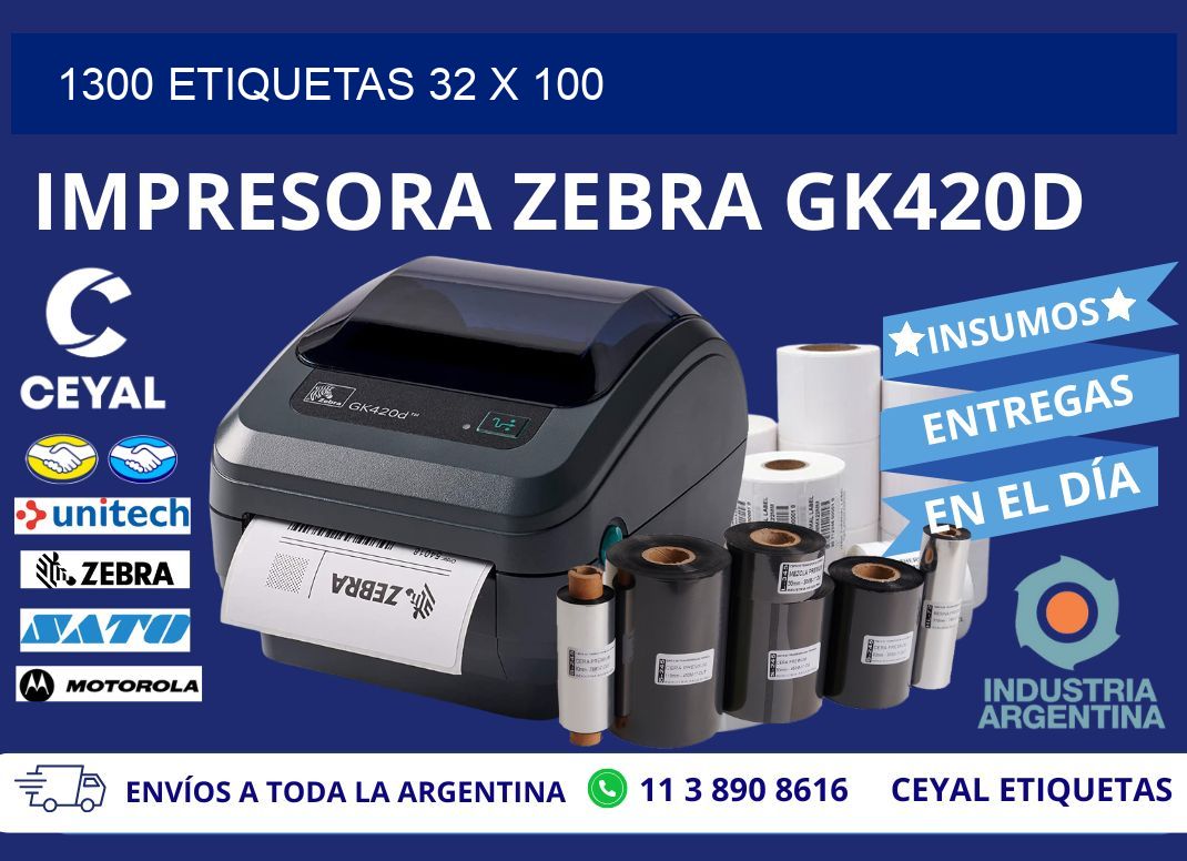 1300 ETIQUETAS 32 x 100
