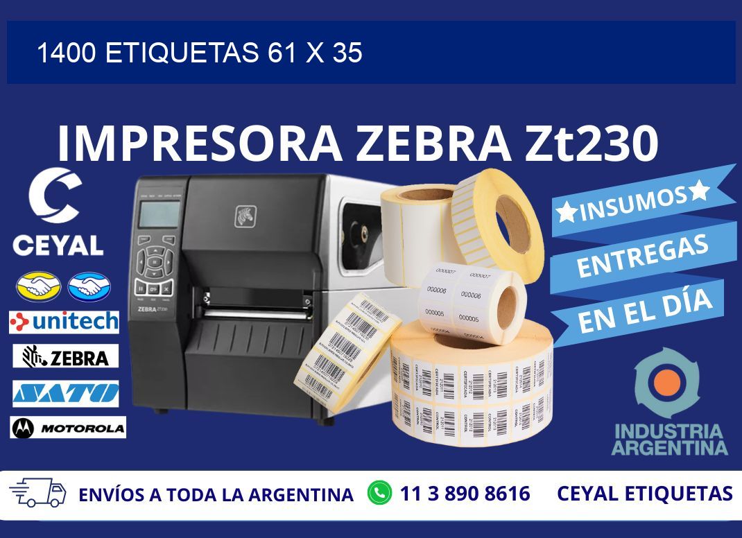 1400 ETIQUETAS 61 x 35