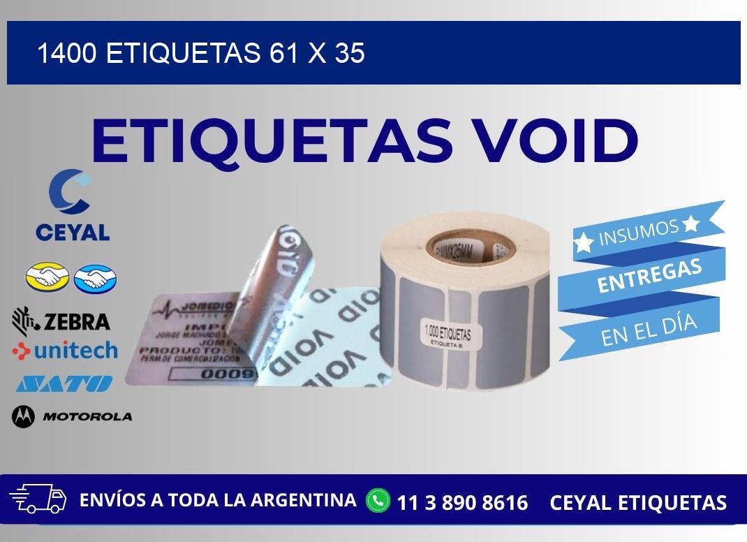 1400 ETIQUETAS 61 x 35