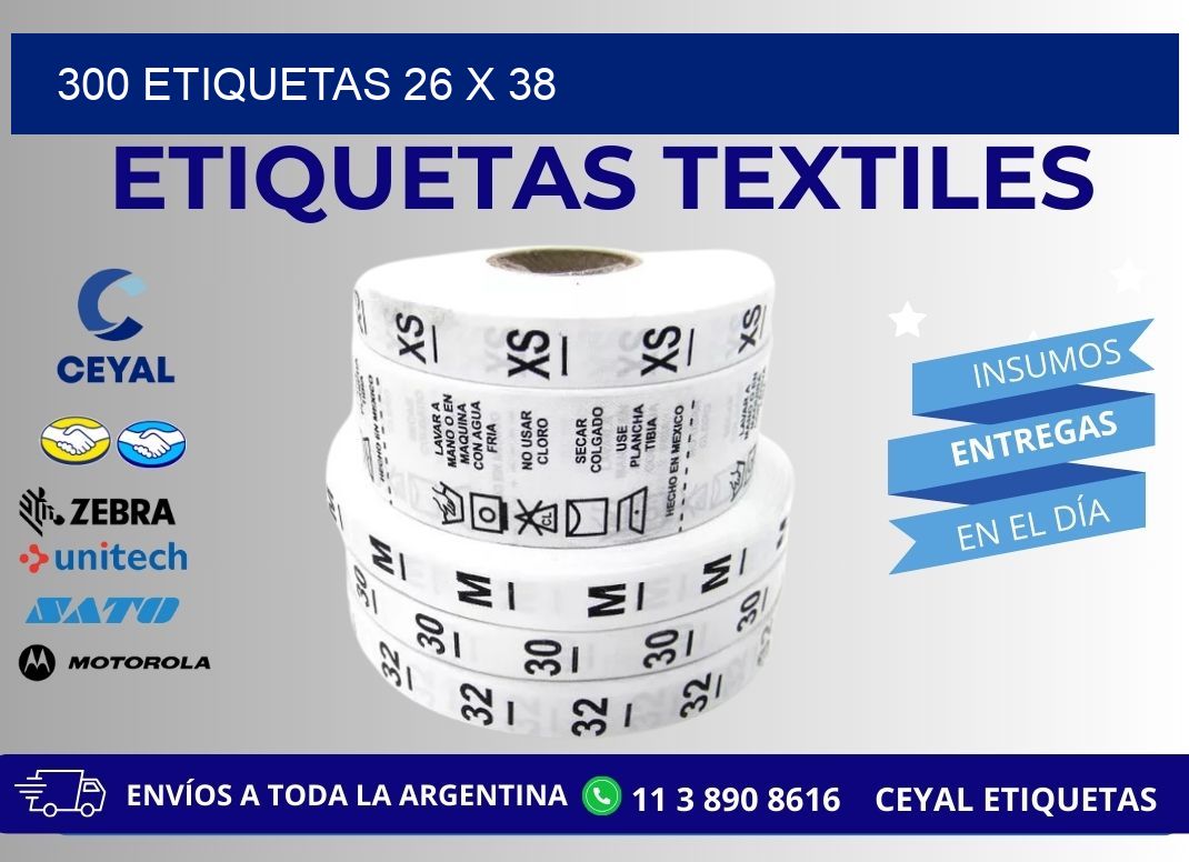 300 ETIQUETAS 26 x 38