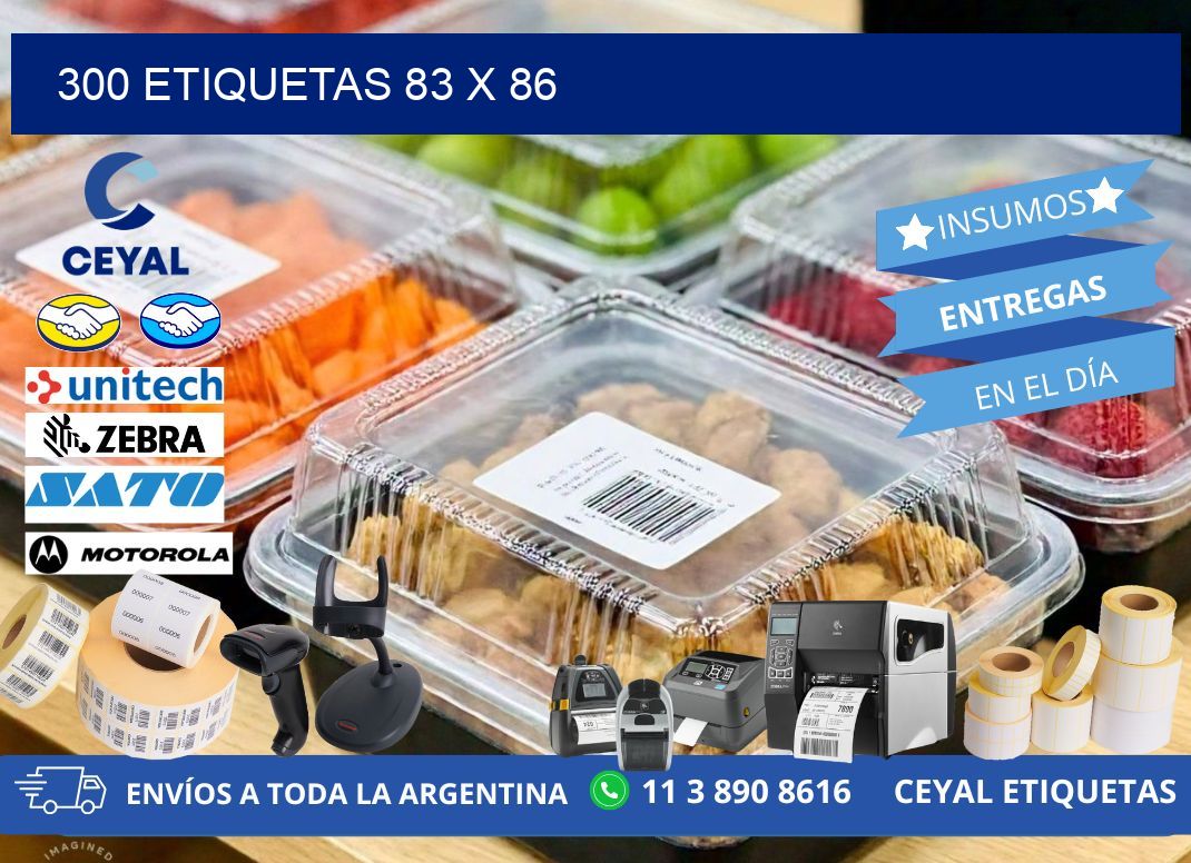 300 ETIQUETAS 83 x 86