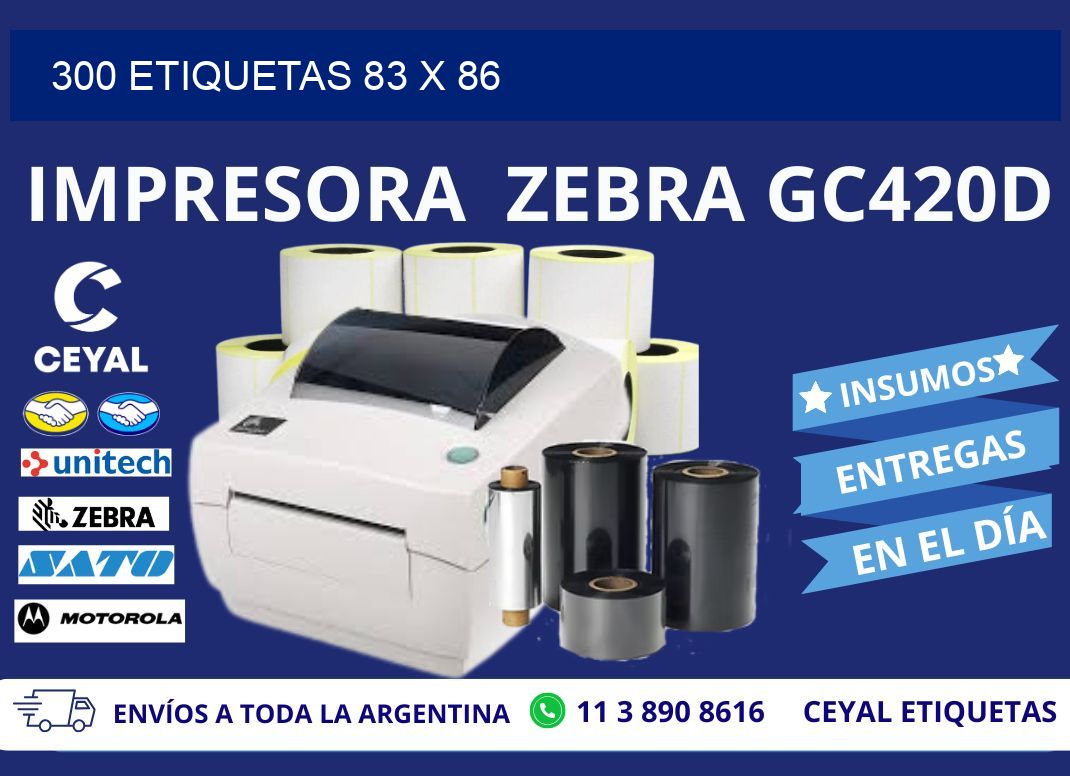 300 ETIQUETAS 83 x 86