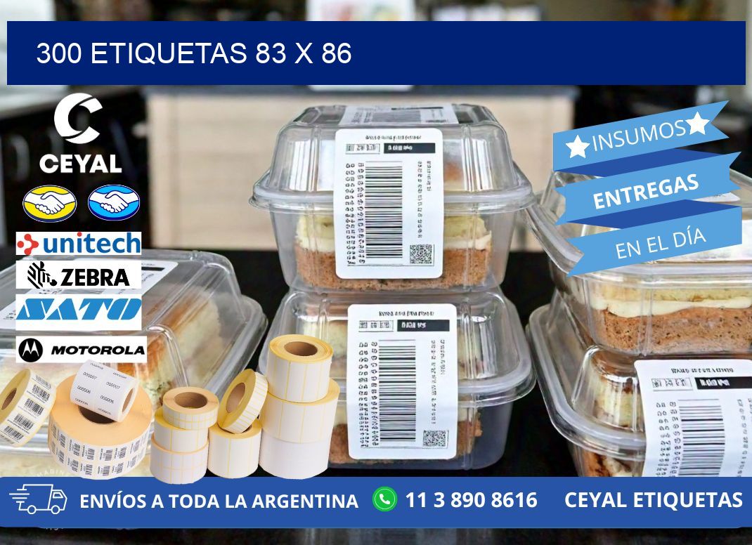 300 ETIQUETAS 83 x 86
