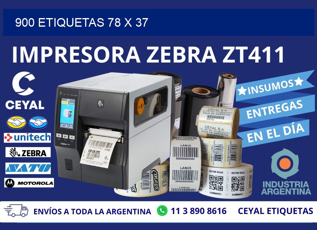 900 ETIQUETAS 78 x 37
