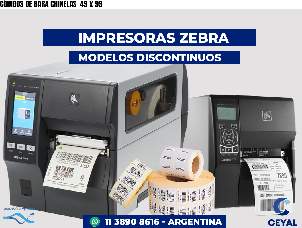 CÓDIGOS DE BARA CHINELAS  49 x 99