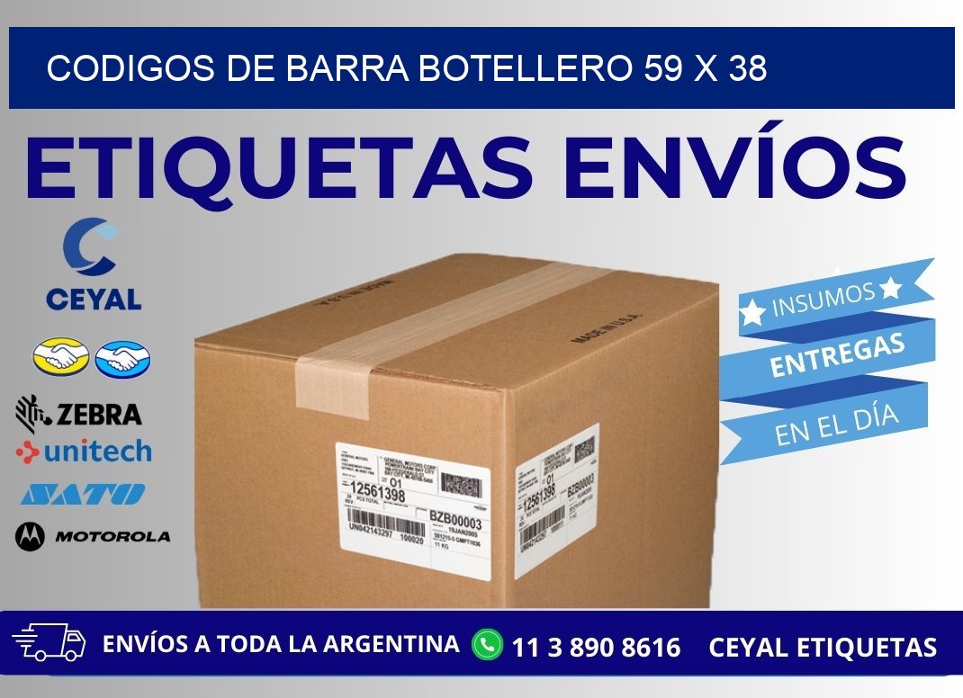 CODIGOS DE BARRA BOTELLERO 59 x 38