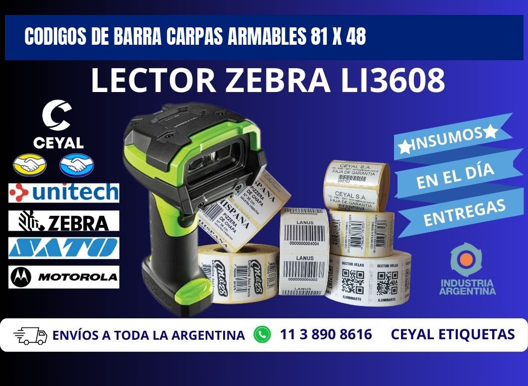 CODIGOS DE BARRA CARPAS ARMABLES 81 x 48
