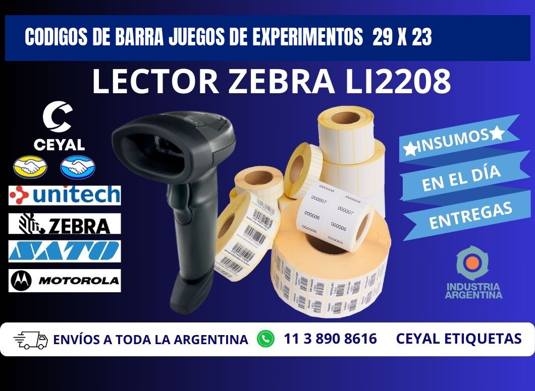 CODIGOS DE BARRA JUEGOS DE EXPERIMENTOS  29 x 23