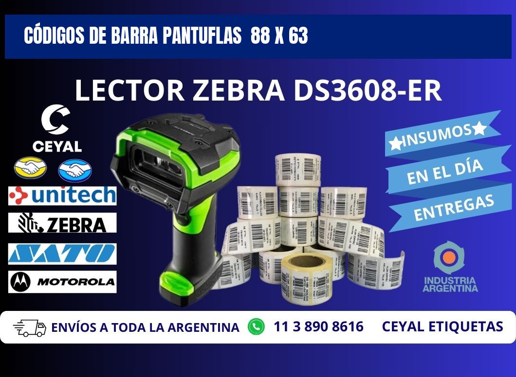 CÓDIGOS DE BARRA PANTUFLAS  88 x 63