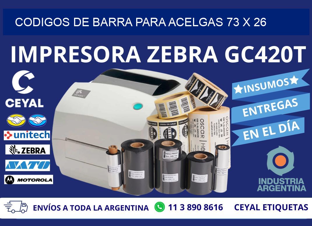 CODIGOS DE BARRA PARA ACELGAS 73 x 26