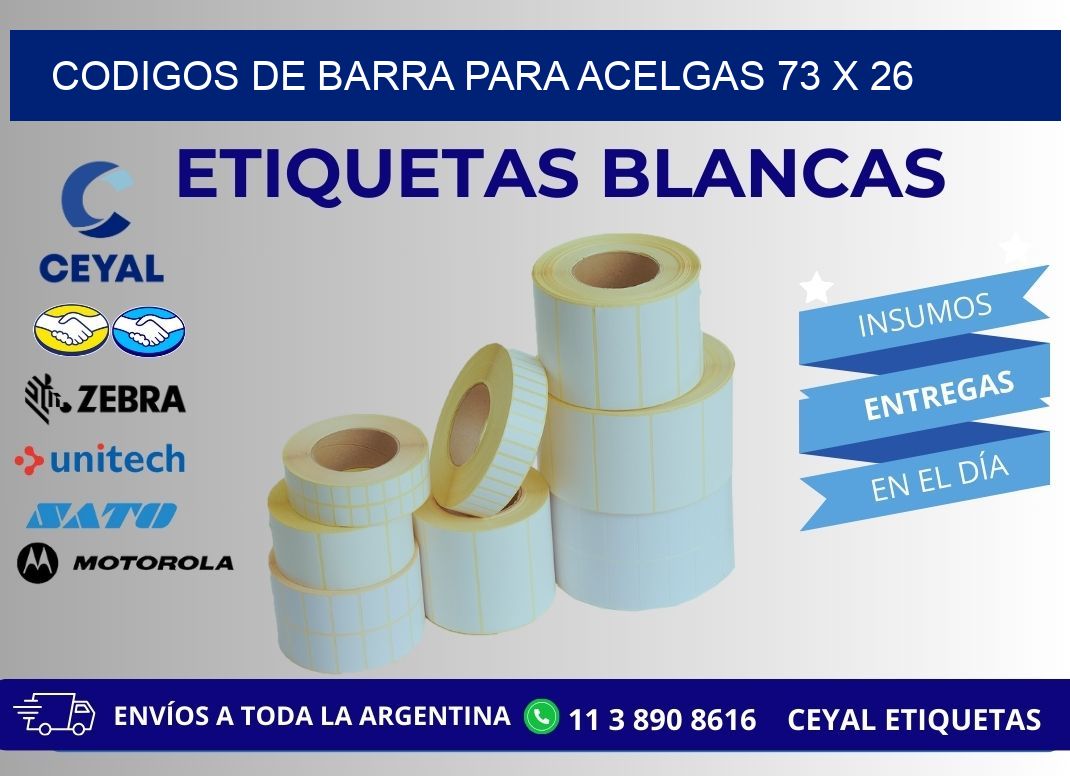 CODIGOS DE BARRA PARA ACELGAS 73 x 26