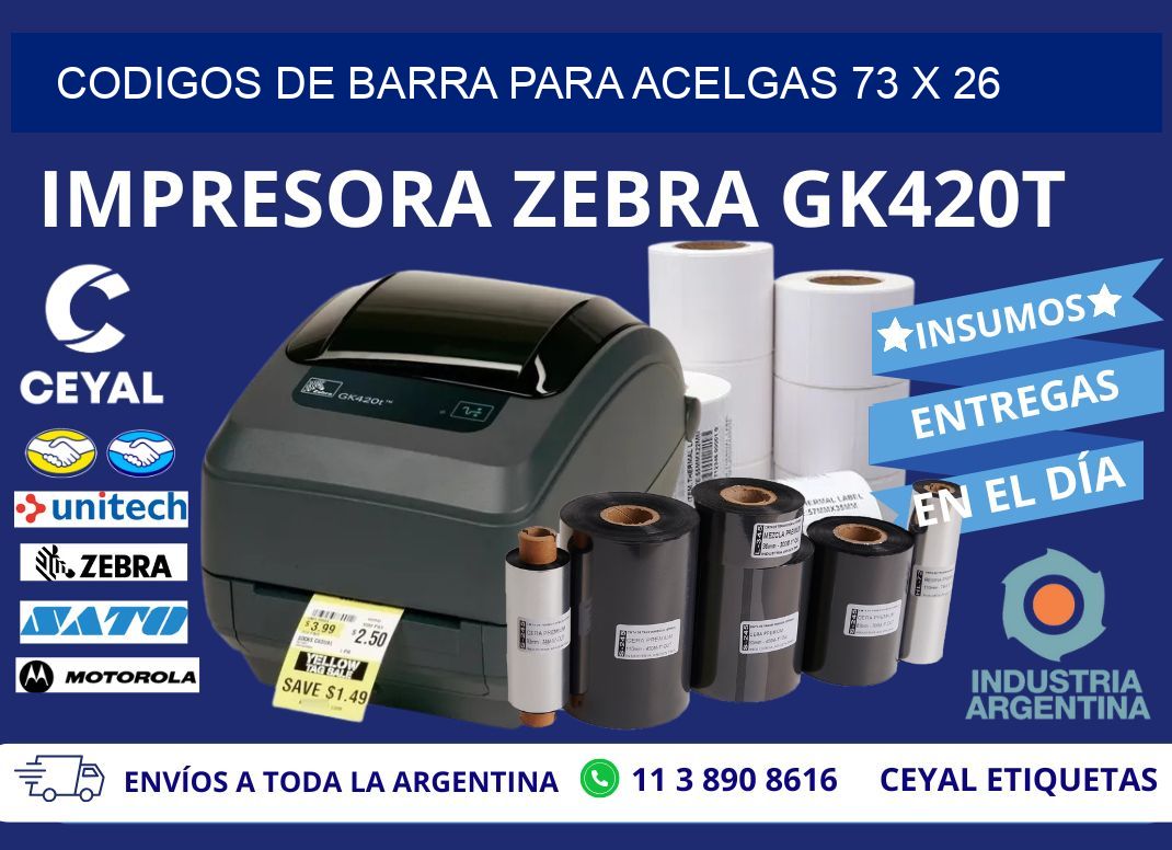 CODIGOS DE BARRA PARA ACELGAS 73 x 26