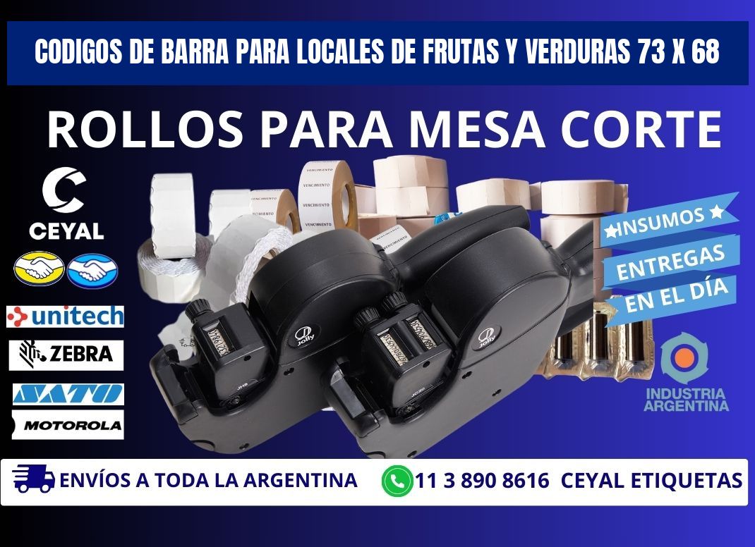 CODIGOS DE BARRA PARA LOCALES DE FRUTAS Y VERDURAS 73 x 68