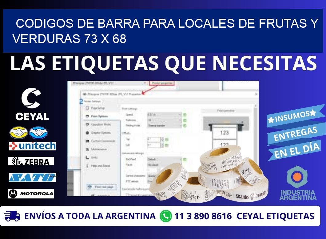 CODIGOS DE BARRA PARA LOCALES DE FRUTAS Y VERDURAS 73 x 68