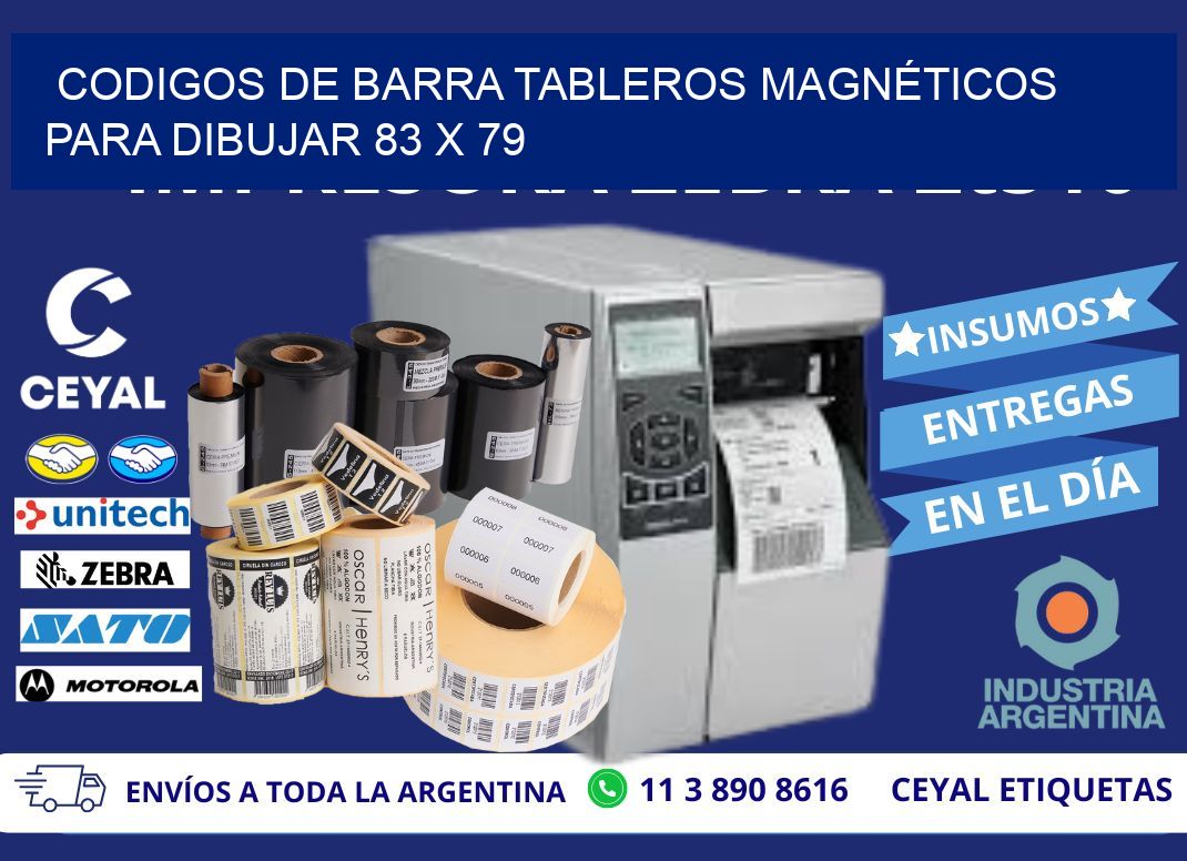 CODIGOS DE BARRA TABLEROS MAGNÉTICOS PARA DIBUJAR 83 x 79
