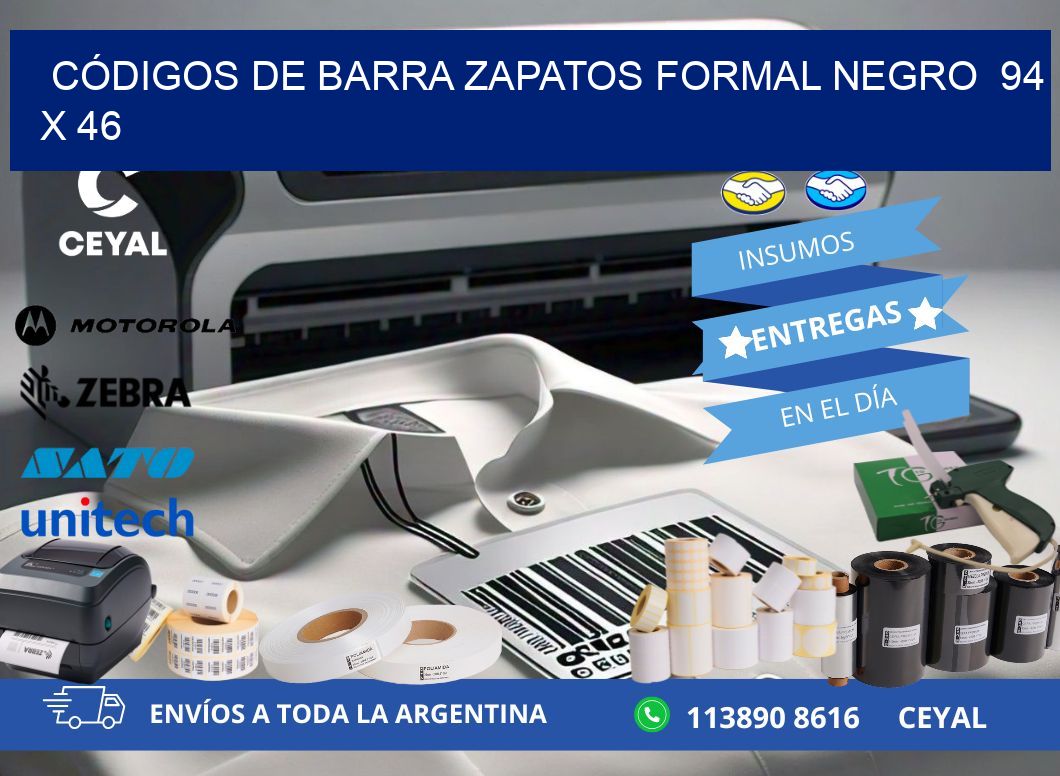 CÓDIGOS DE BARRA ZAPATOS FORMAL NEGRO  94 x 46