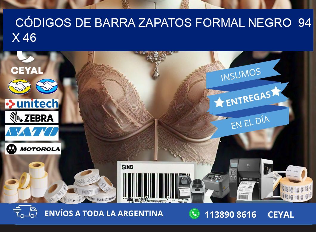 CÓDIGOS DE BARRA ZAPATOS FORMAL NEGRO  94 x 46