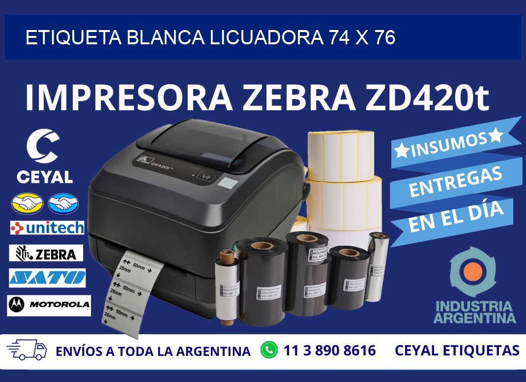 ETIQUETA BLANCA LICUADORA 74 x 76